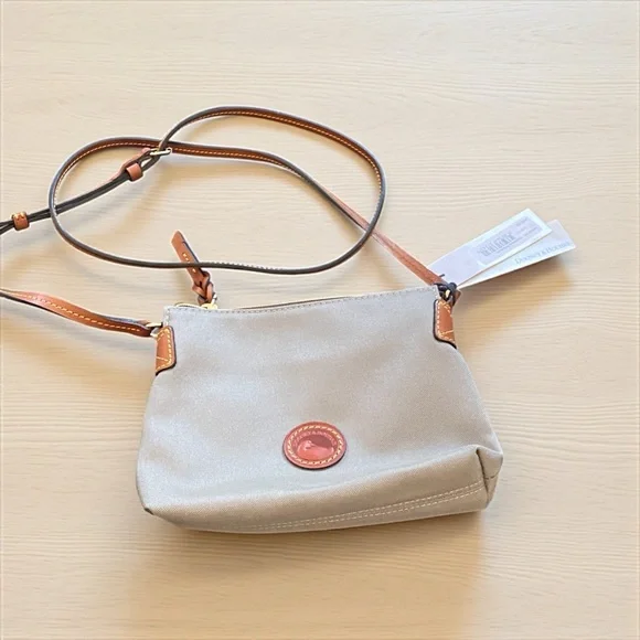 Dooney & Bourke Gray Canvas Pouchette Crossbody NWT - Picture 2 of 13